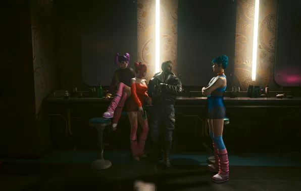 Девушки, игра, cyberpunk 2077, киберпанк 2077