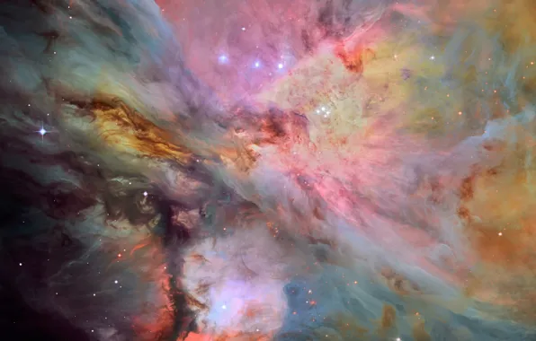 Картинка космос, звезды, Туманность Ориона, M 42, Мессье 42, светящаяся эмиссионная туманность