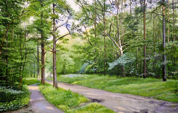 Масло, картина, холст, художник С.Луценко, &quot;Изумрудный июнь&quot;