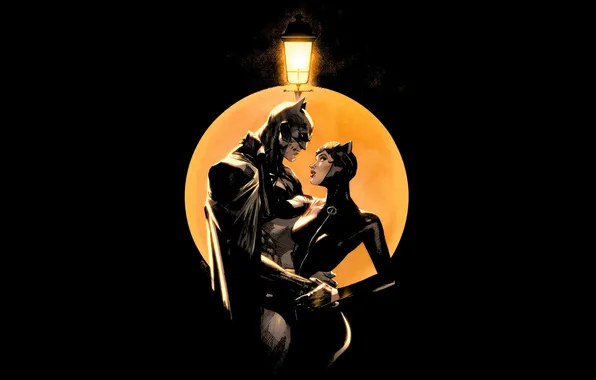 Batman, DC Comics, Catwoman, Black background