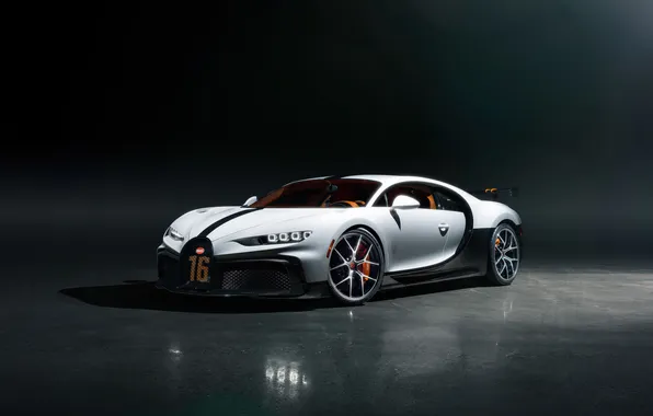 Картинка bugatti, white, speed, chiron, personified