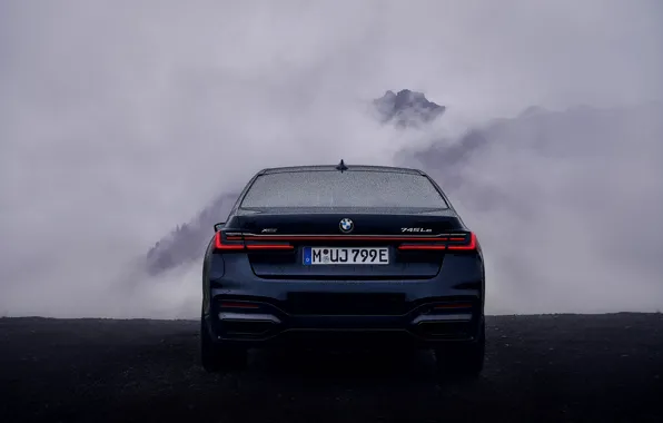 Картинка горы, BMW, седан, корма, G12, 2020, 7er, 7-series