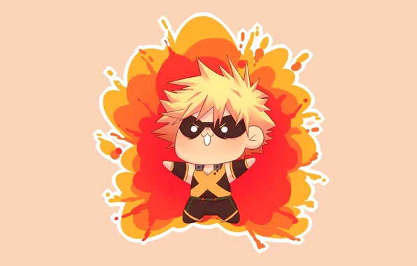 Фон, малыш, арт, My Hero Academia, Boku No Hero Academia, Моя Геройская Академия, Бакуго Катсуки