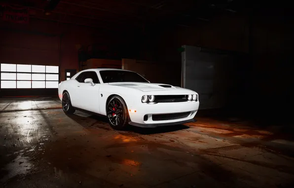 Dodge, Challenger, White, Hellcat