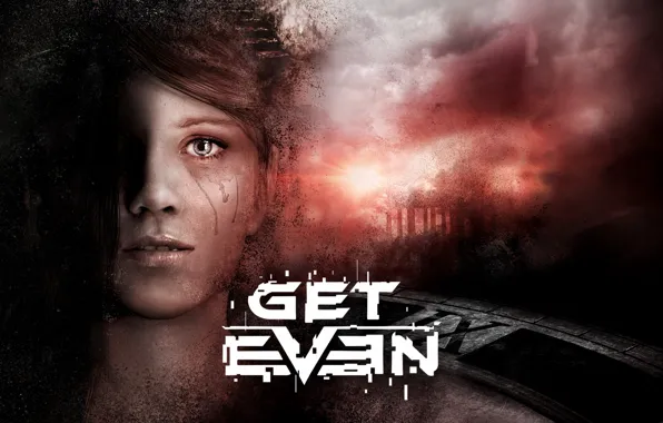 Dark, skull, girl, game, panic, sky, cloud, survivor