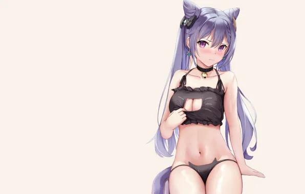 Girl, sexy, anime, pretty, kitty, cute, Neko, genshin impact