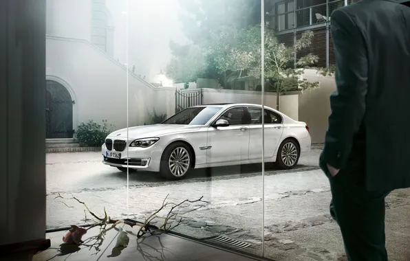 Белый, bmw, 7 series