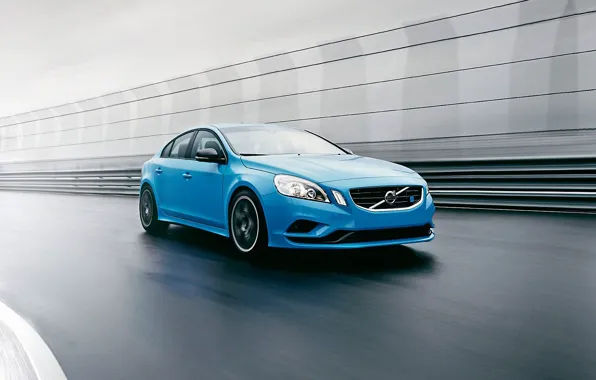 Картинка голубой, Volvo, Вольво, седан, blue, S60, с60, Polestar