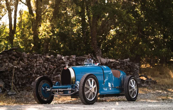Ретро, Blue, 1927, Спортивный автомобиль, Bugatti Type 35C