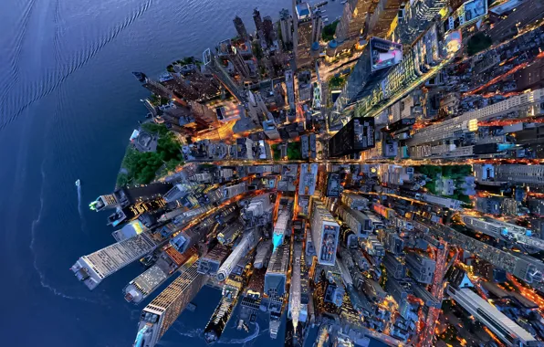 Город, США, вид сверху, Нью - Йорк
