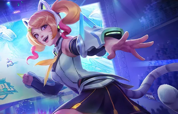Девушка, наушники, ушки, Wanwan, Mobile Legends: Bang Bang!