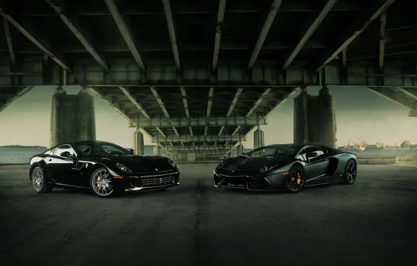Lamborghini, Ferrari, Aventador, Supercars, Суперкары, 599 GTB