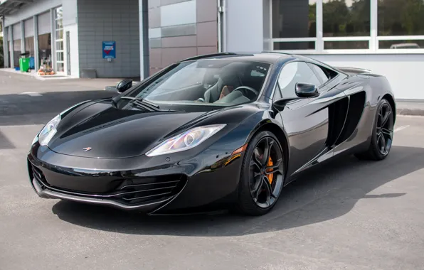 Картинка McLaren, black, MP4-12C, carbon