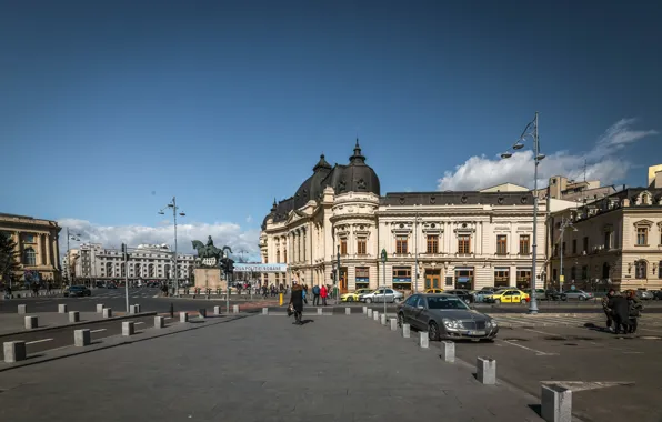 Картинка Улица, Здания, Street, Romania, Румыния, Buildings, Bucharest, Бухарест