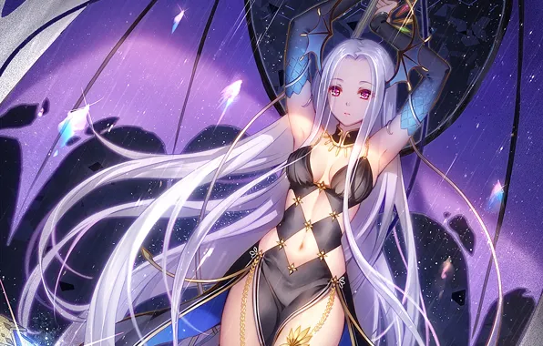 Картинка girl, sexy, cleavage, thighhighs, long hair, dress, boobs, anime