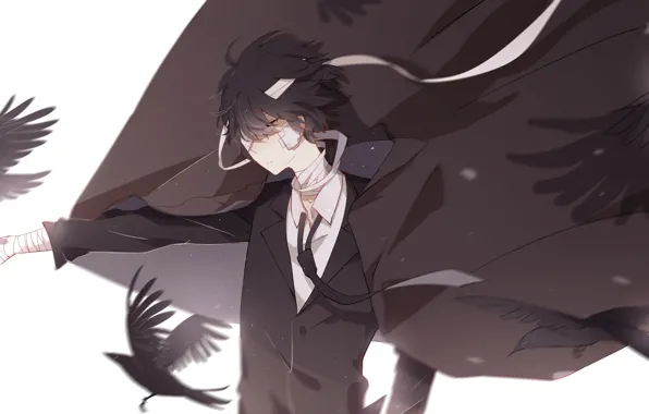 Вороны, Bungou Stray Dogs, Дазай, Бродячие Псы: Литературные Гении, Дазай Осаму