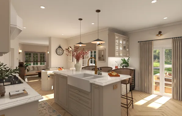 Дизайн, стиль, интерьер, кухня, гостиная, столовая, сельский дом, Charming Farmhouse Ideas