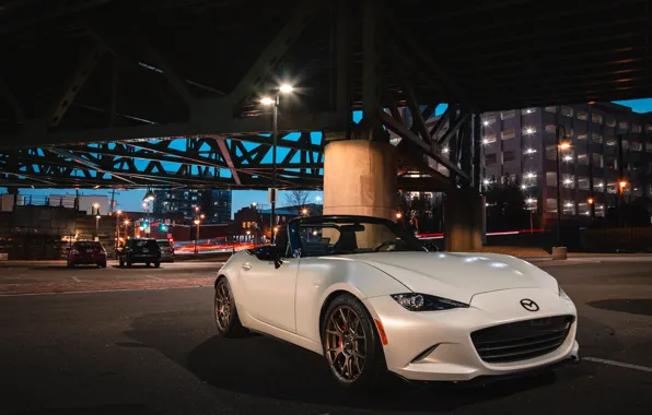 Mazda, Front, White, Cabrio, Mazda MX 5