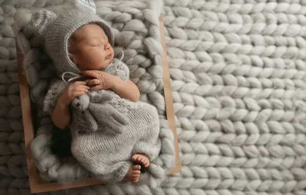 Игрушка, сон, спит, малышка, baby, Sleep