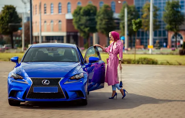 Авто, девушка, поза, улица, Lexus, туфли, плащ, Наталья