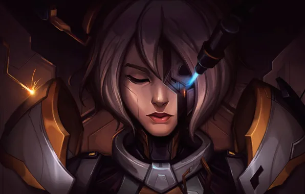 Девушка, лазер, киборг, Irelia, Лига Легенд, League Of Legends