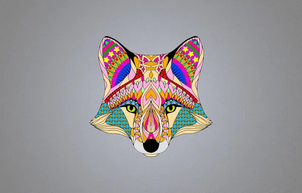 Цвета, абстракция, фон, лиса, fox