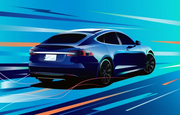 Арт, art, Tesla, Model S