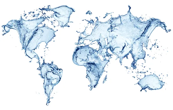 Картинка вода, капли, брызги, свежесть, карта мира, прохлада