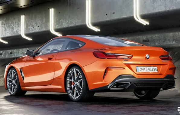 Авто, BMW, Машина, Оранжевый, Coupe, Рендеринг, BMW 8 Series, M850i