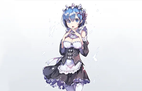 Девушка, фон, anime, art, rem, re zero kara hajimeru isekai seikatsu