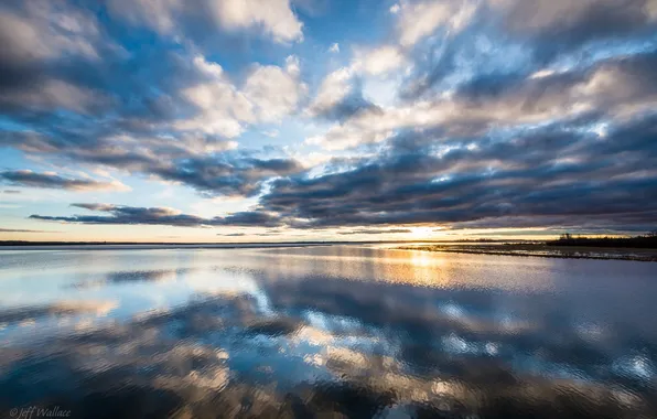 Картинка небо, облака, отражение, Jeff Wallace
