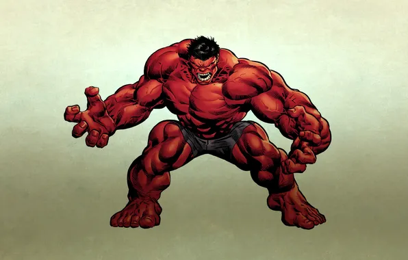 Картинка монстр, злющий, красный халк, red hulk
