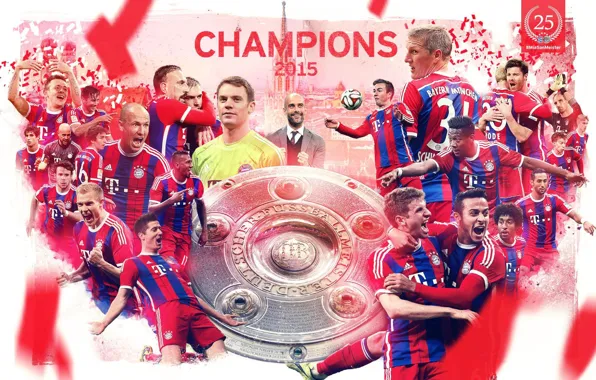 Football, champions, soccer, bundesliga, bayern munchen, robben, lewandowski, 2015