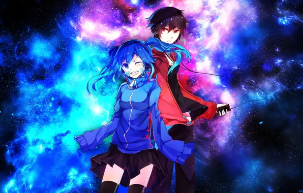 Фон, аниме, арт, двое, Kagerou Project, Проект Знойный туман