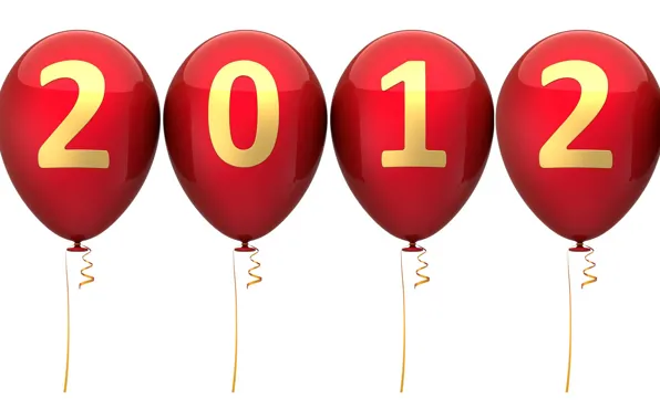 Картинка шарики, фон, новый год, 2012