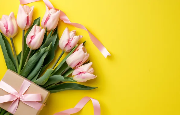 Картинка букет, тюльпаны, pink, blossom, flowers, tulips, spring, bloom