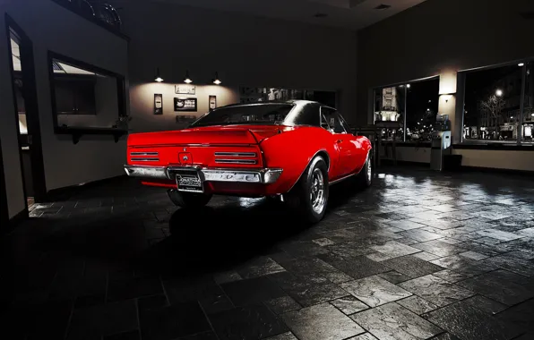 Red, мускул кар, Pontiac, muscle car, 1967, понтиак, Firebird, фаербёрд