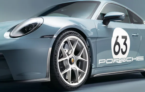 Картинка 911, Porsche, close-up, wheel, Porsche 911 S/T Heritage Design Package
