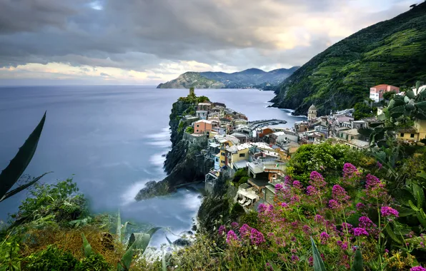 Картинка море, город, берег