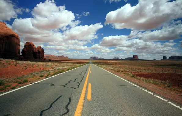 Дорога, пейзаж, United States, Utah, Goulding