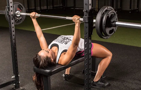 Brunette, workout, fitness, Pectorals
