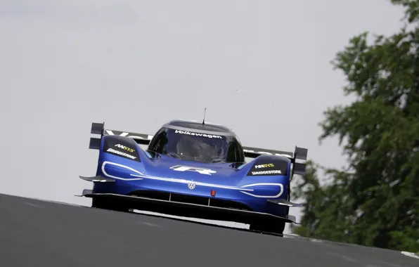 Синий, Volkswagen, прототип, спереди, prototype, Nürburgring, Nordschleife, 2019