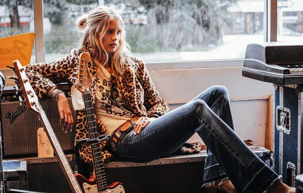 Woman, young, beautiful, model, jeans, blonde, Abby Champion