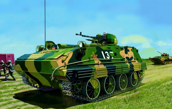 Картинка art, painting, tank, Chinese Type 63-2