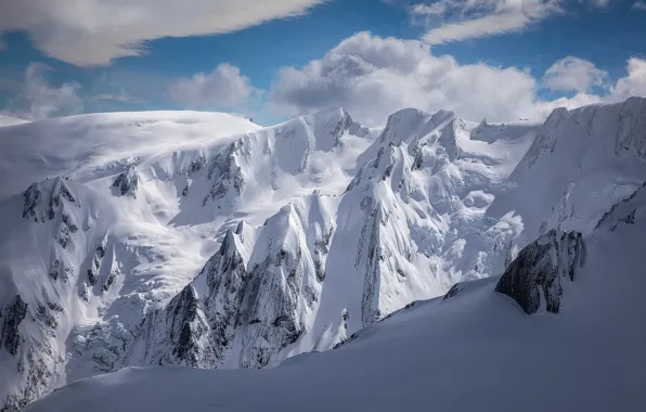 Картинка снег, горы, Новая Зеландия, New Zealand, Южные Альпы, Southern Alps