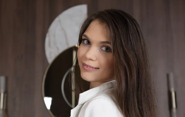 Girl, white, Beautiful, white coat, Adriana Fawn