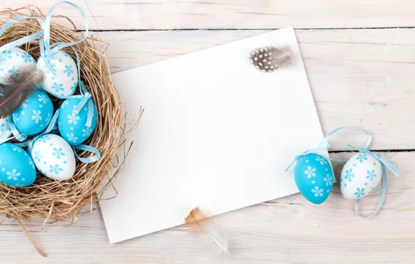Пасха, wood, spring, Easter, eggs, decoration, Happy, tender