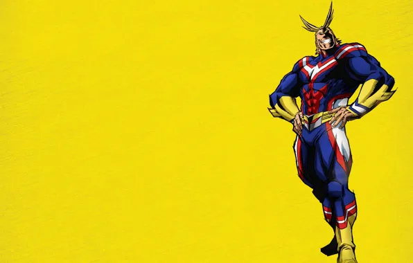 Yellow, anime, hero, manga, powerful, strong, uniform, yuusha