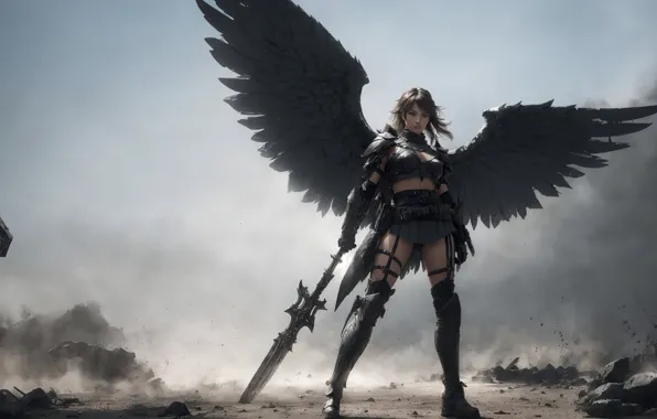 Battlefield, girl, armor, art, painting, digital art, fantasy art, valkyrie