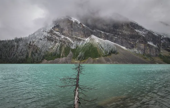 Небо, облака, горы, тучи, озеро, Канада, Альберта, Lake Louise